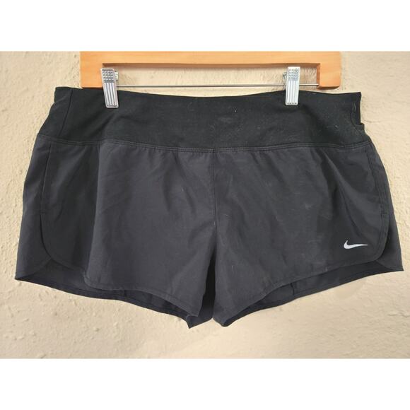 Nike Dri Fit Women's Shorts, Inner Lining & Pocket, Drawstring Black, Size Large - Picture 1 of 6